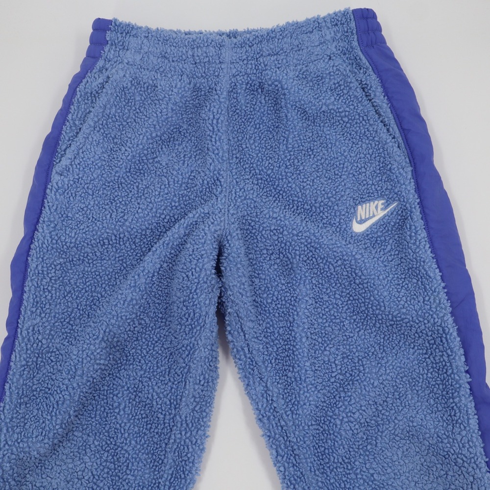 Nike Sherpa Fleece Joggers Womens Medium Blue High Pile Tapered Sweatpants - Picture 5 of 13